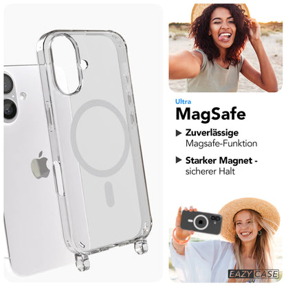 iPhone 16 MagSafe Handykette mit Boho Band verstellbar Umhängekette 