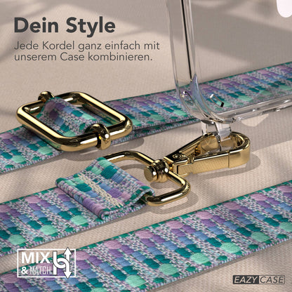 iPhone 16 MagSafe Handykette mit Boho Band verstellbar Umhängekette 