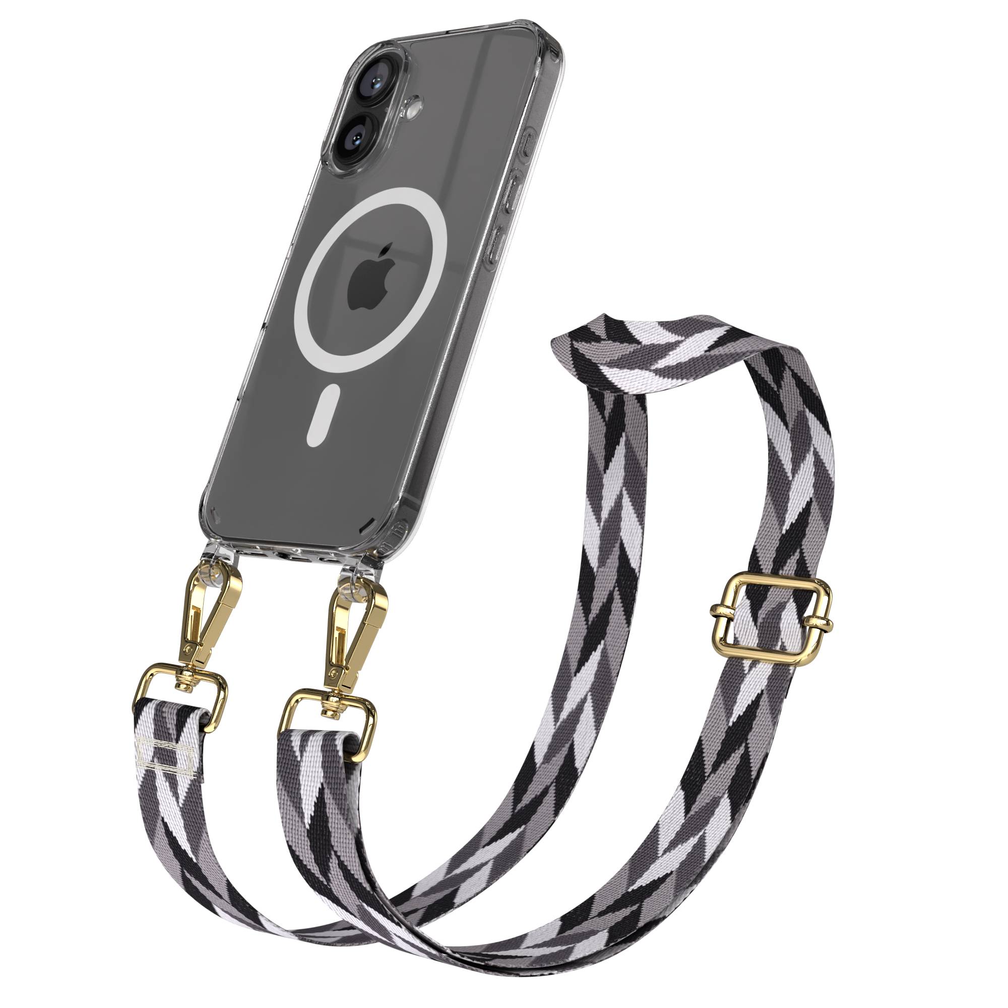 iPhone 16 MagSafe Handykette mit Boho Band verstellbar Umhängekette 