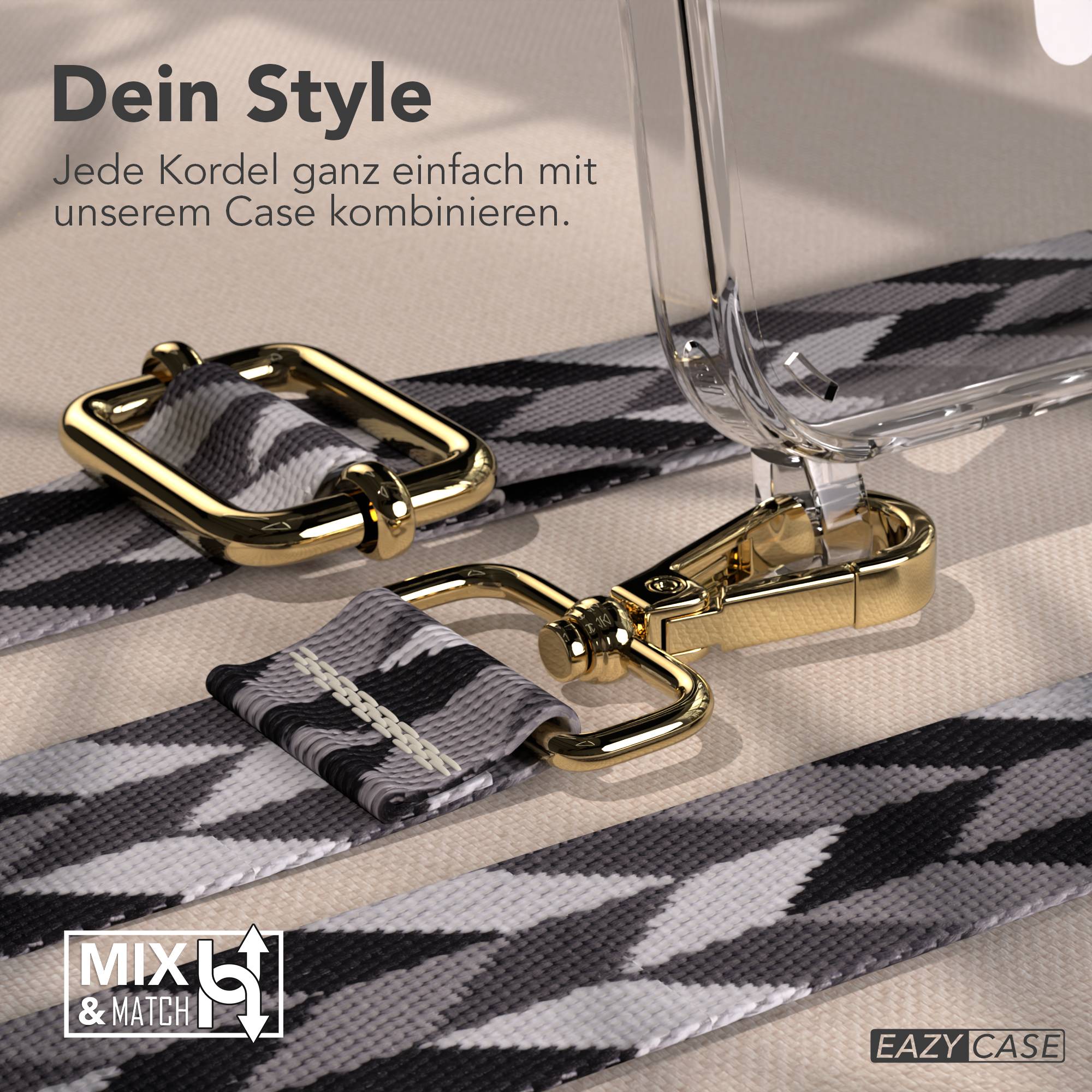 iPhone 16 MagSafe Handykette mit Boho Band verstellbar Umhängekette 
