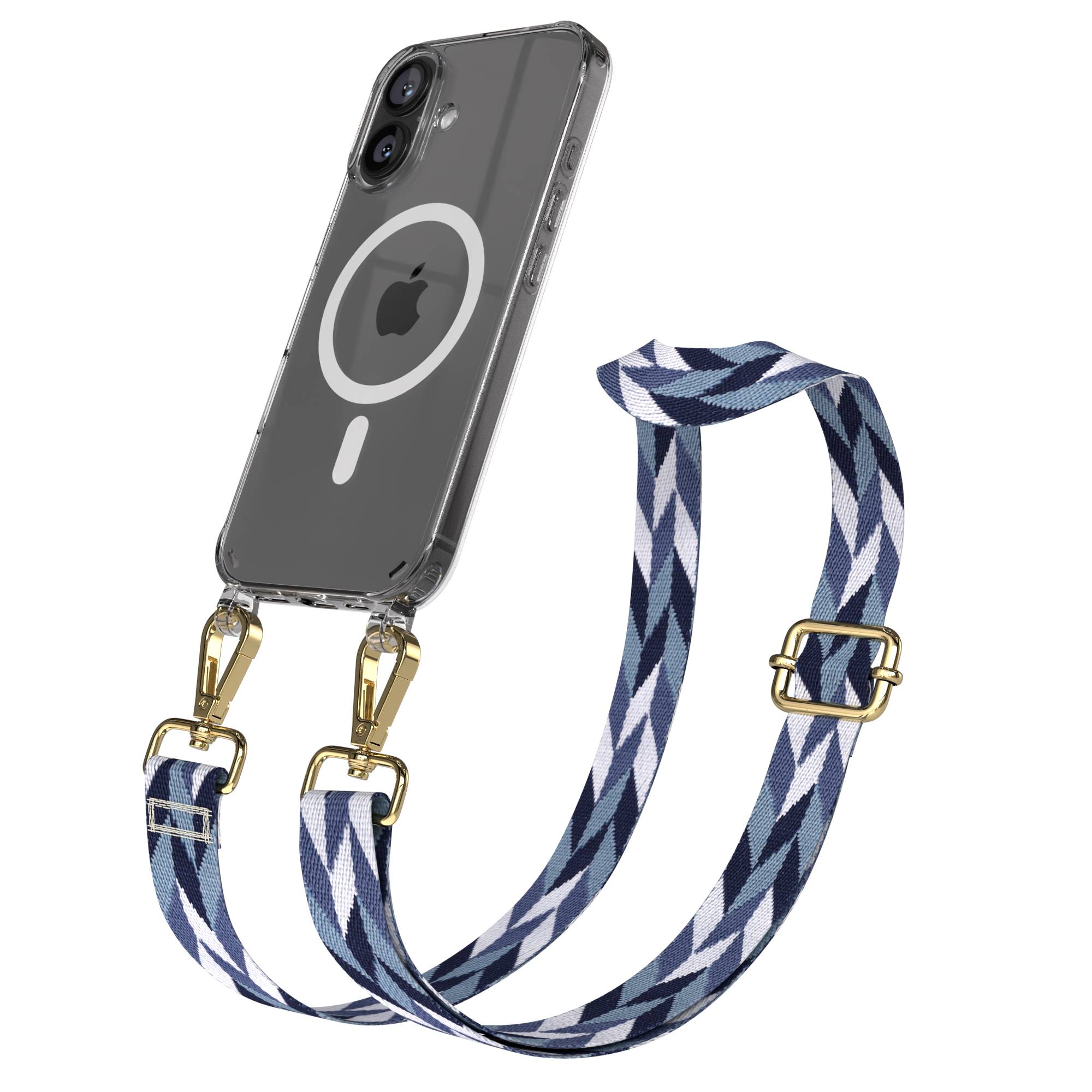 iPhone 16 MagSafe Handykette mit Boho Band verstellbar Umhängekette 