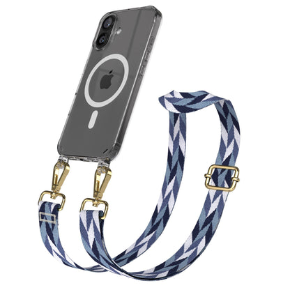 iPhone 16 MagSafe Handykette mit Boho Band verstellbar Umhängekette 