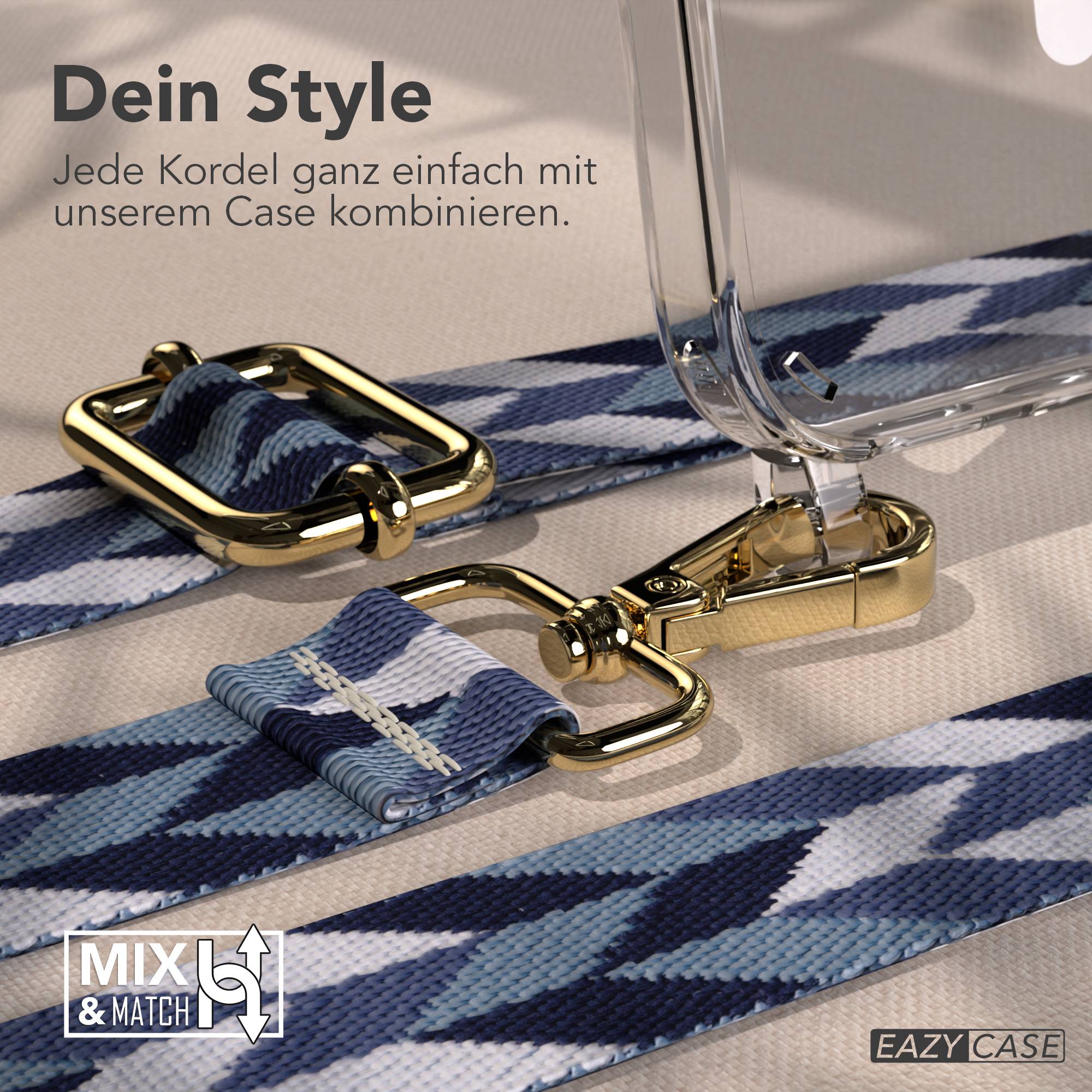 iPhone 16 MagSafe Handykette mit Boho Band verstellbar Umhängekette 