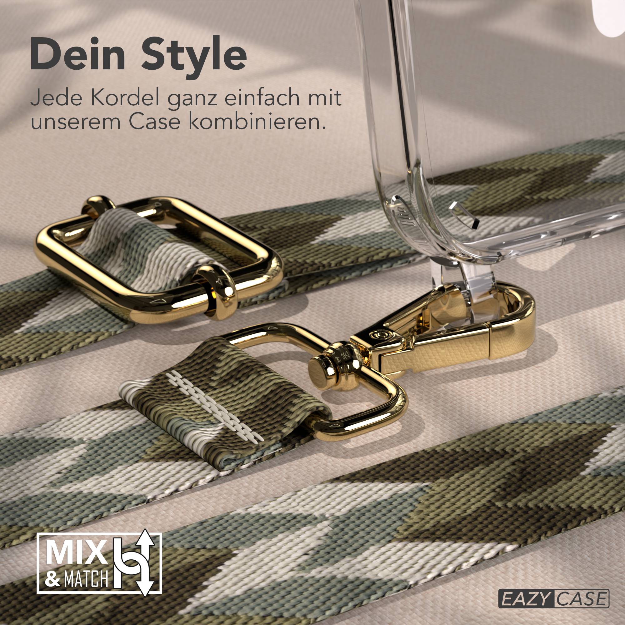 iPhone 16 MagSafe Handykette mit Boho Band verstellbar Umhängekette 