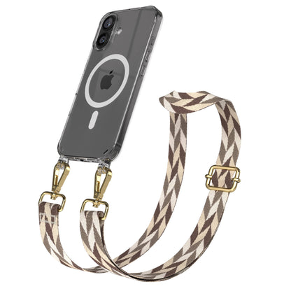 iPhone 16 MagSafe Handykette mit Boho Band verstellbar Umhängekette 