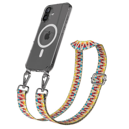 iPhone 16 MagSafe Handykette mit Boho Band verstellbar Umhängekette 