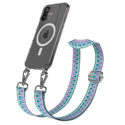 iPhone 16 MagSafe Handykette mit Boho Band verstellbar Umhängekette 