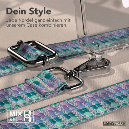 iPhone 16 MagSafe Handykette mit Boho Band verstellbar Umhängekette 