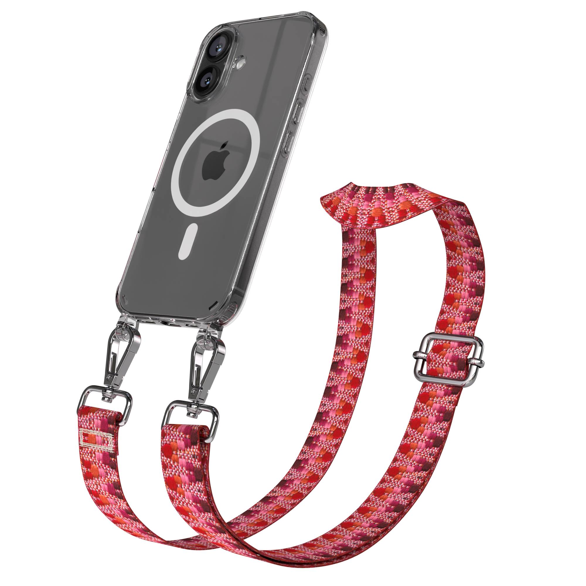 iPhone 16 MagSafe Handykette mit Boho Band verstellbar Umhängekette 