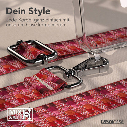 iPhone 16 MagSafe Handykette mit Boho Band verstellbar Umhängekette 