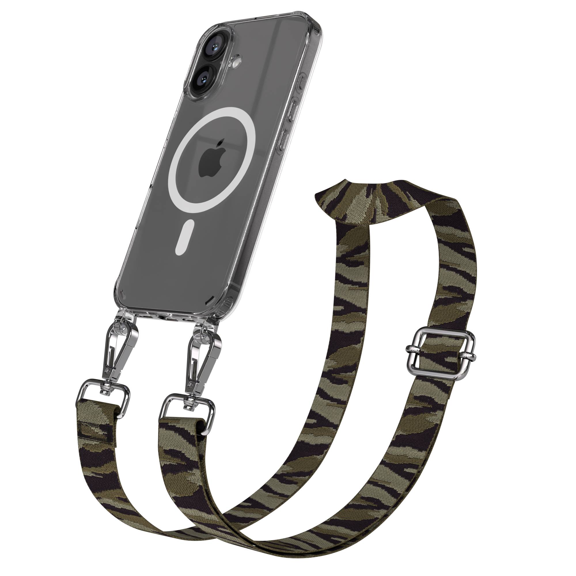 iPhone 16 MagSafe Handykette mit Boho Band verstellbar Umhängekette 