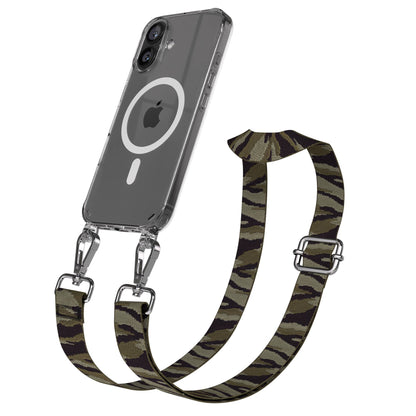 iPhone 16 MagSafe Handykette mit Boho Band verstellbar Umhängekette 
