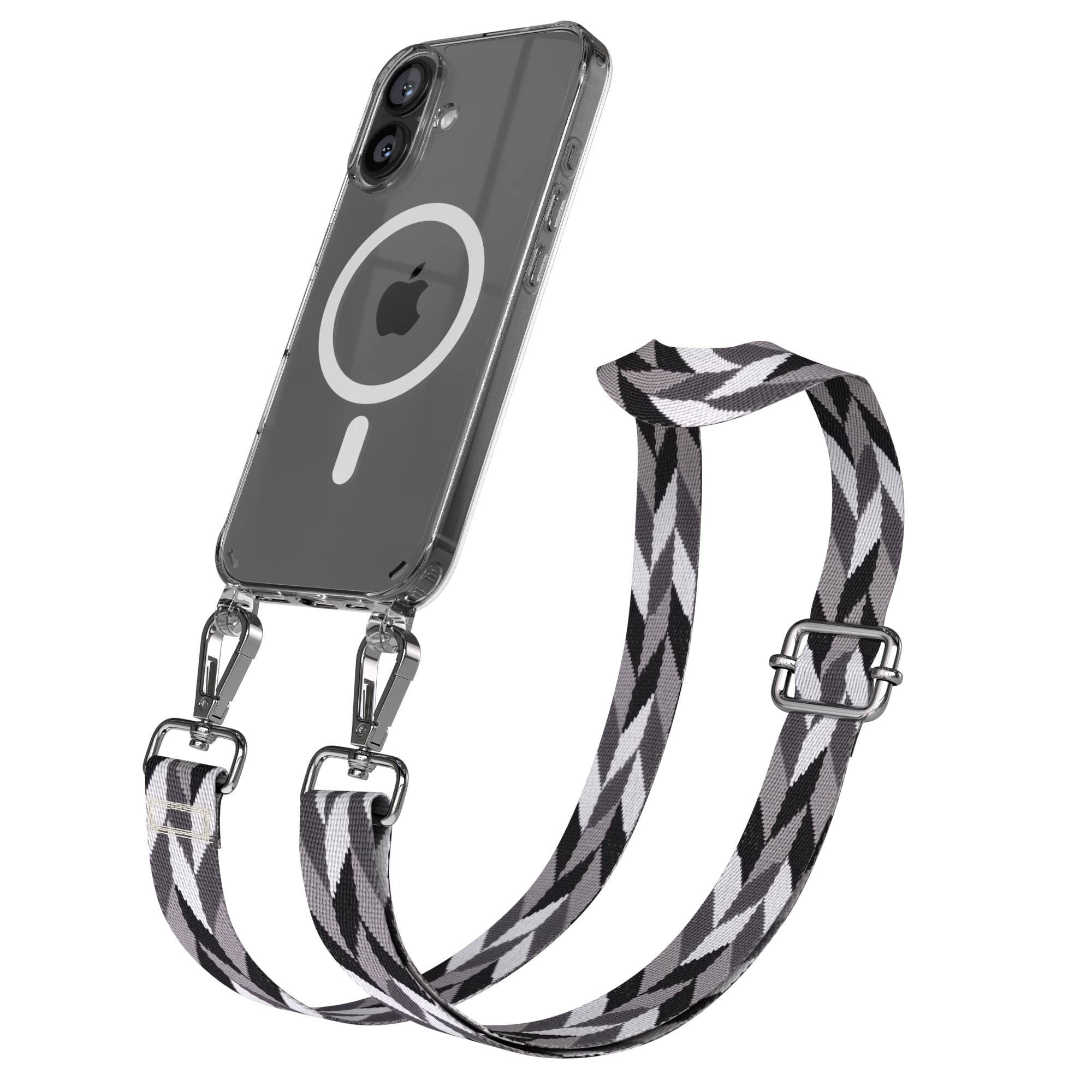 iPhone 16 MagSafe Handykette mit Boho Band verstellbar Umhängekette 