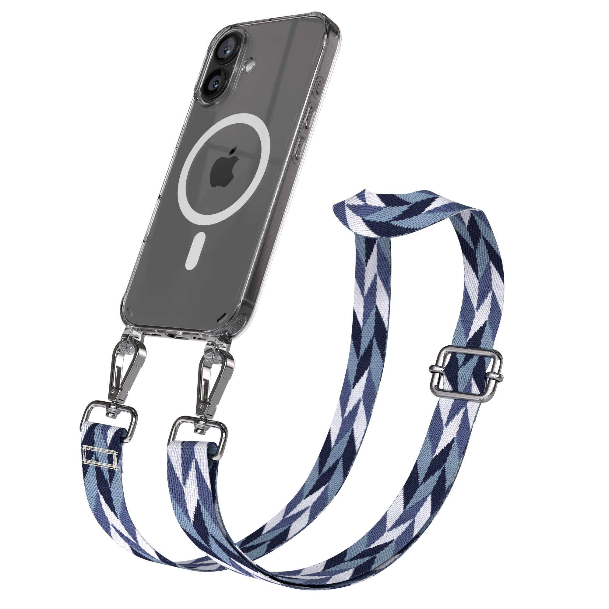 iPhone 16 MagSafe Handykette mit Boho Band verstellbar Umhängekette 