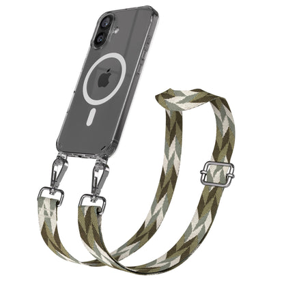 iPhone 16 MagSafe Handykette mit Boho Band verstellbar Umhängekette 