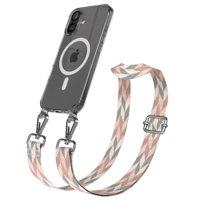 iPhone 16 MagSafe Handykette mit Boho Band verstellbar Umhängekette 