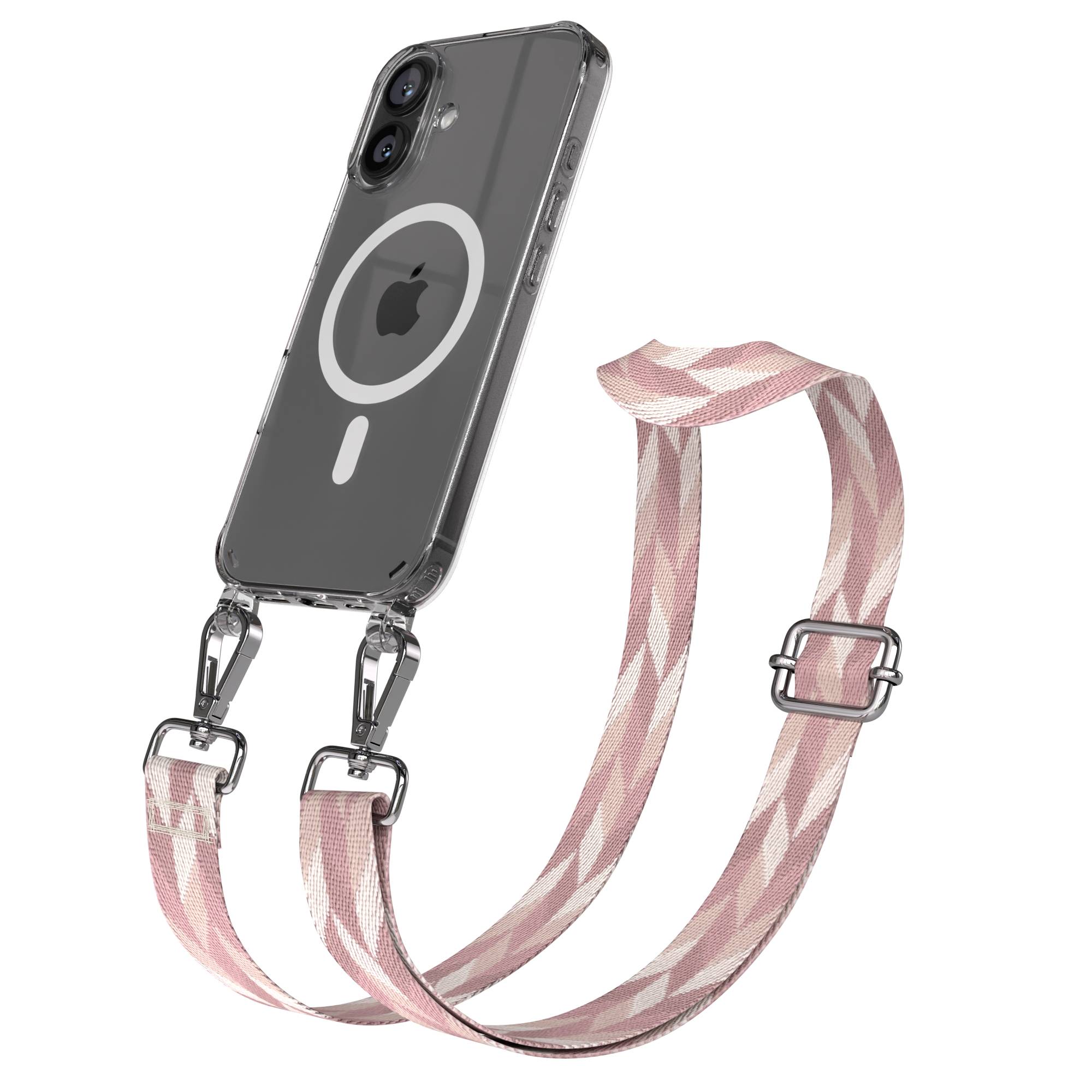 iPhone 16 MagSafe Handykette mit Boho Band verstellbar Umhängekette 