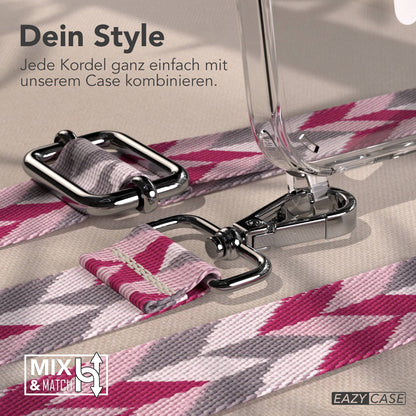 iPhone 16 MagSafe Handykette mit Boho Band verstellbar Umhängekette 