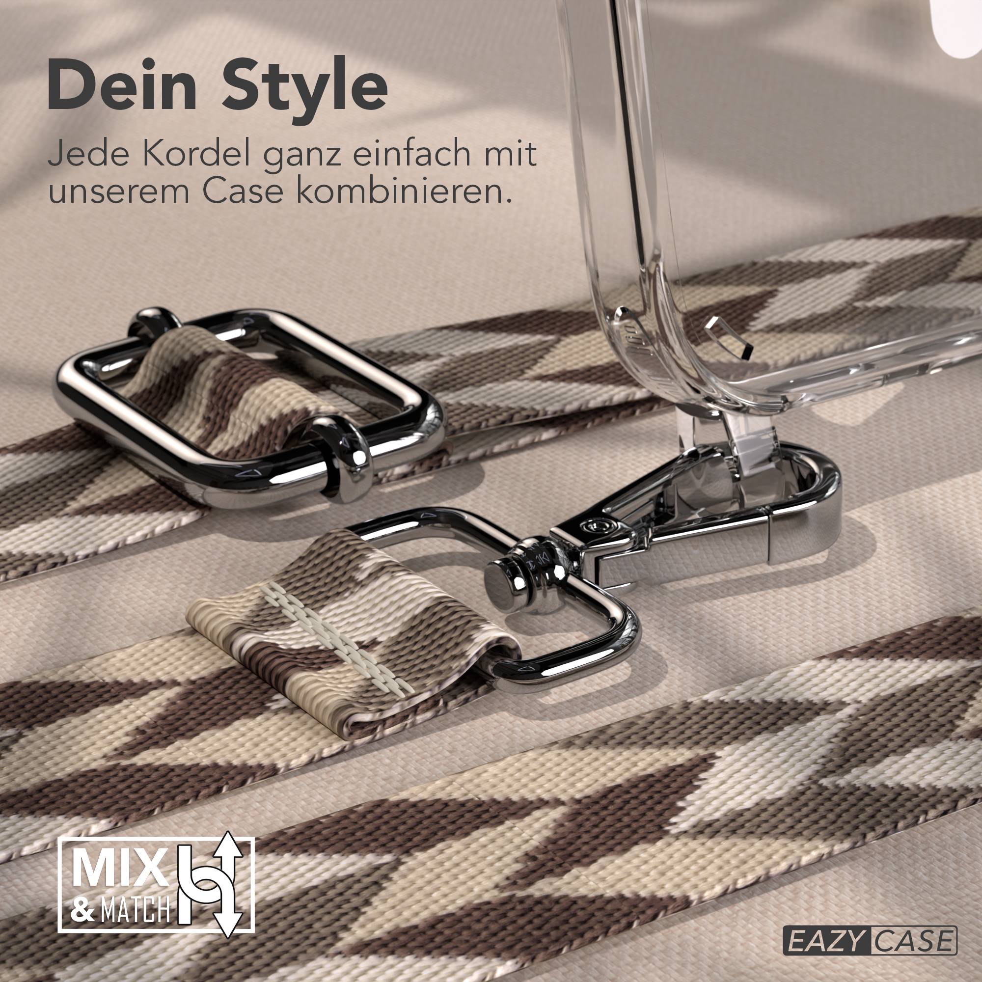 iPhone 16 MagSafe Handykette mit Boho Band verstellbar Umhängekette 