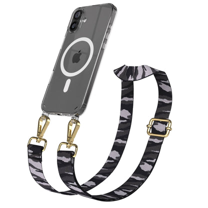 iPhone 16 Plus MagSafe Handykette mit Boho Band verstellbar 