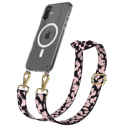 iPhone 16 Plus MagSafe Handykette mit Boho Band verstellbar 