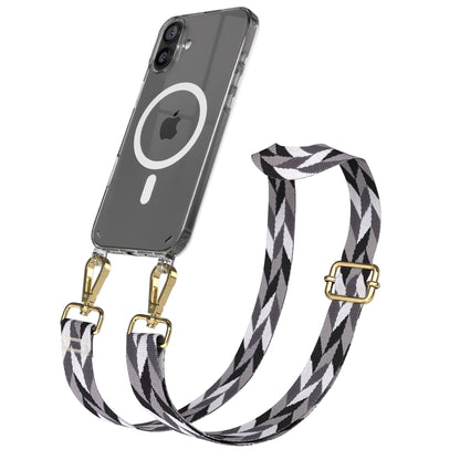 iPhone 16 Plus MagSafe Handykette mit Boho Band verstellbar 
