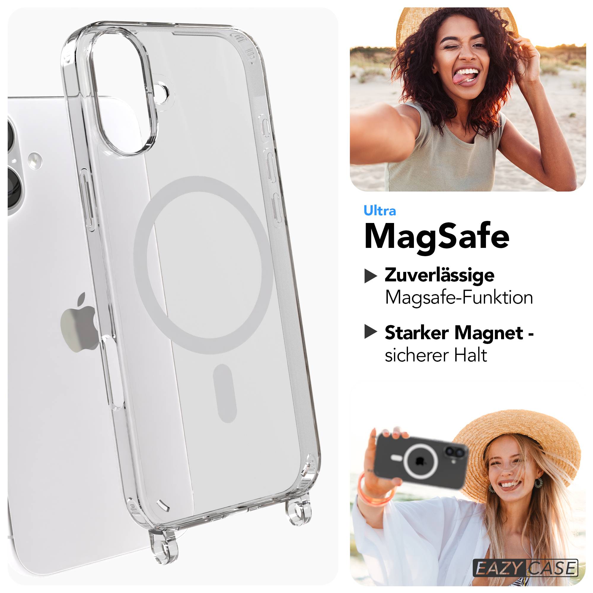iPhone 16 Plus MagSafe Handykette mit Boho Band verstellbar 