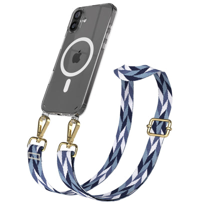 iPhone 16 Plus MagSafe Handykette mit Boho Band verstellbar 