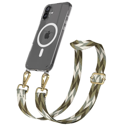 iPhone 16 Plus MagSafe Handykette mit Boho Band verstellbar 