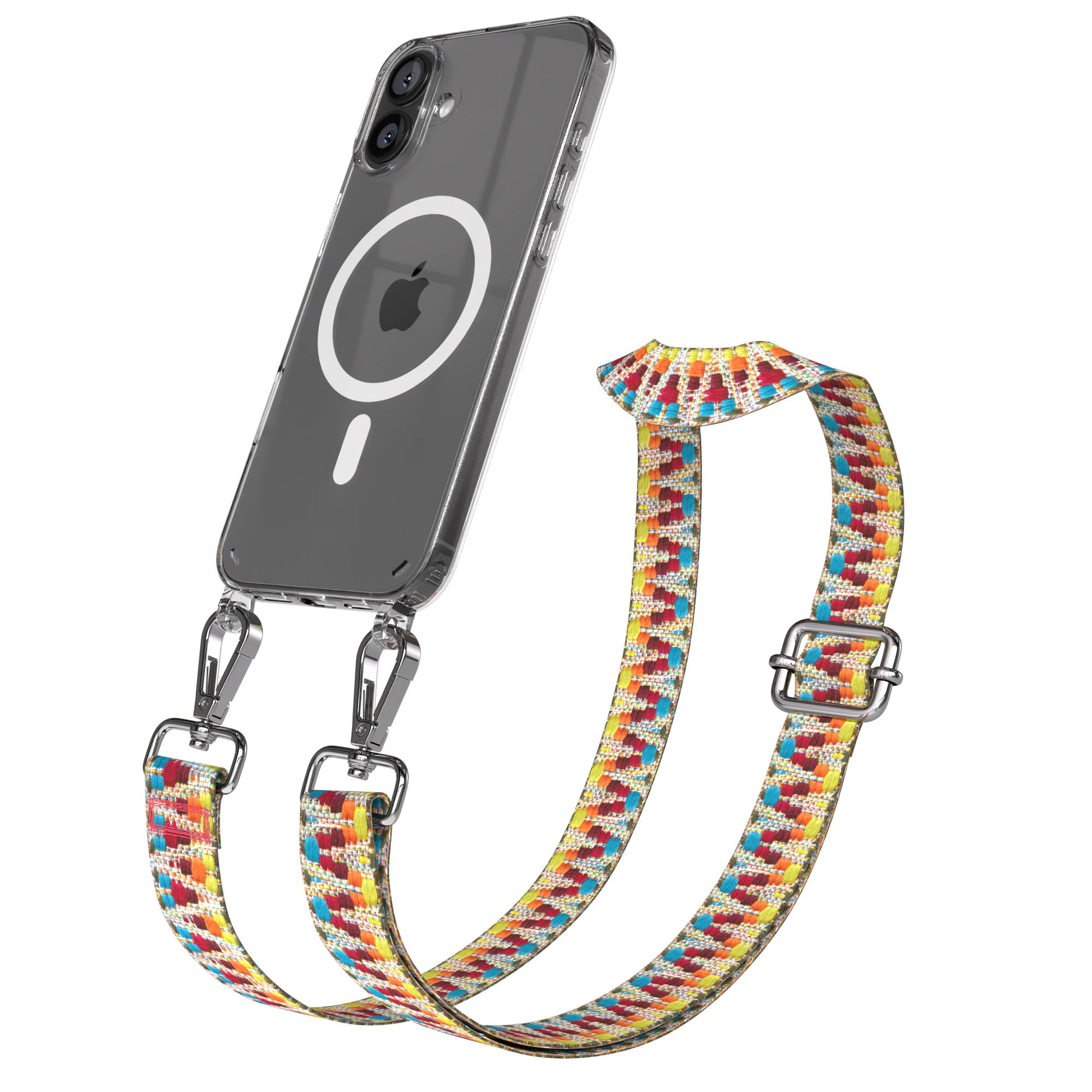 iPhone 16 Plus MagSafe Handykette mit Boho Band verstellbar 