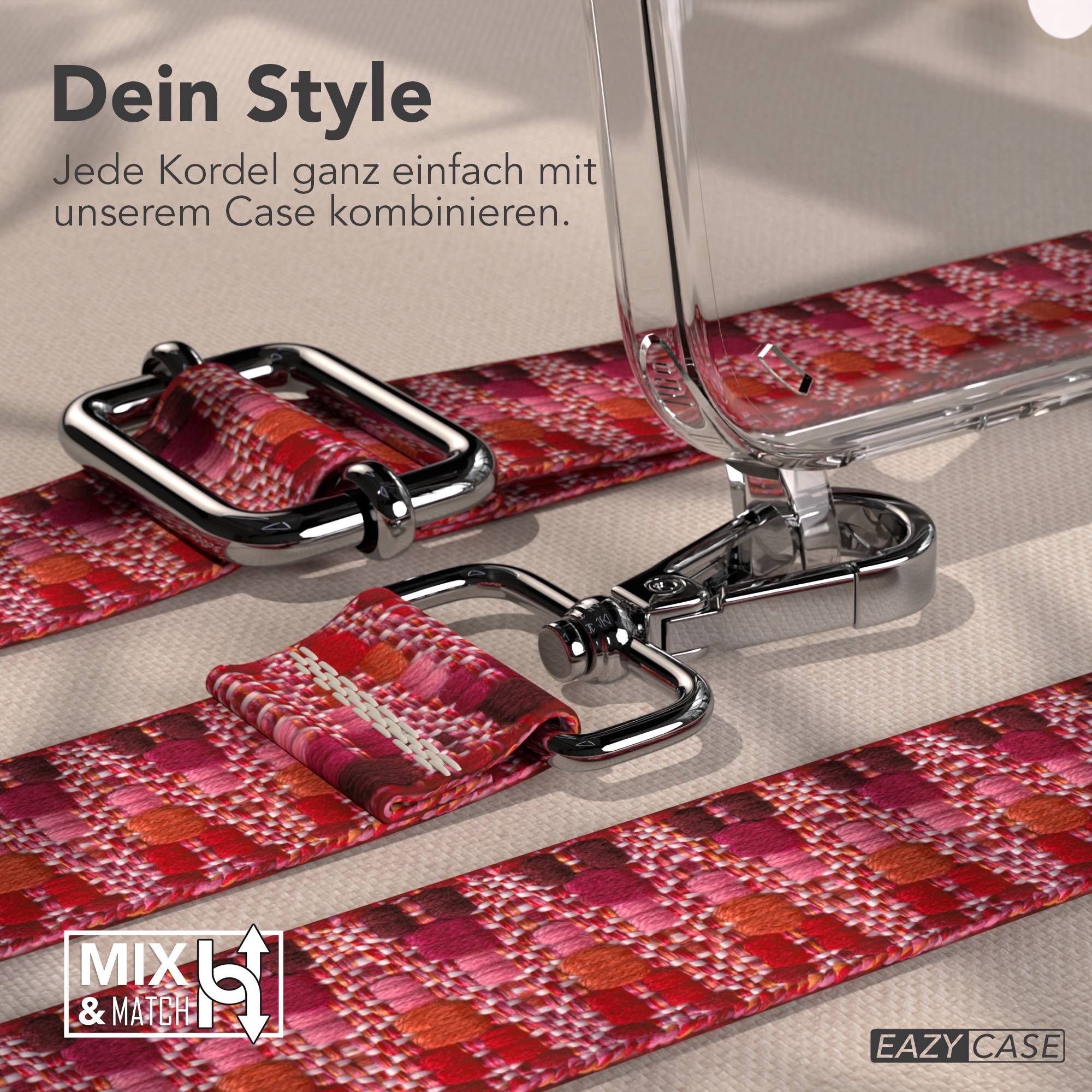 iPhone 16 Plus MagSafe Handykette mit Boho Band verstellbar 