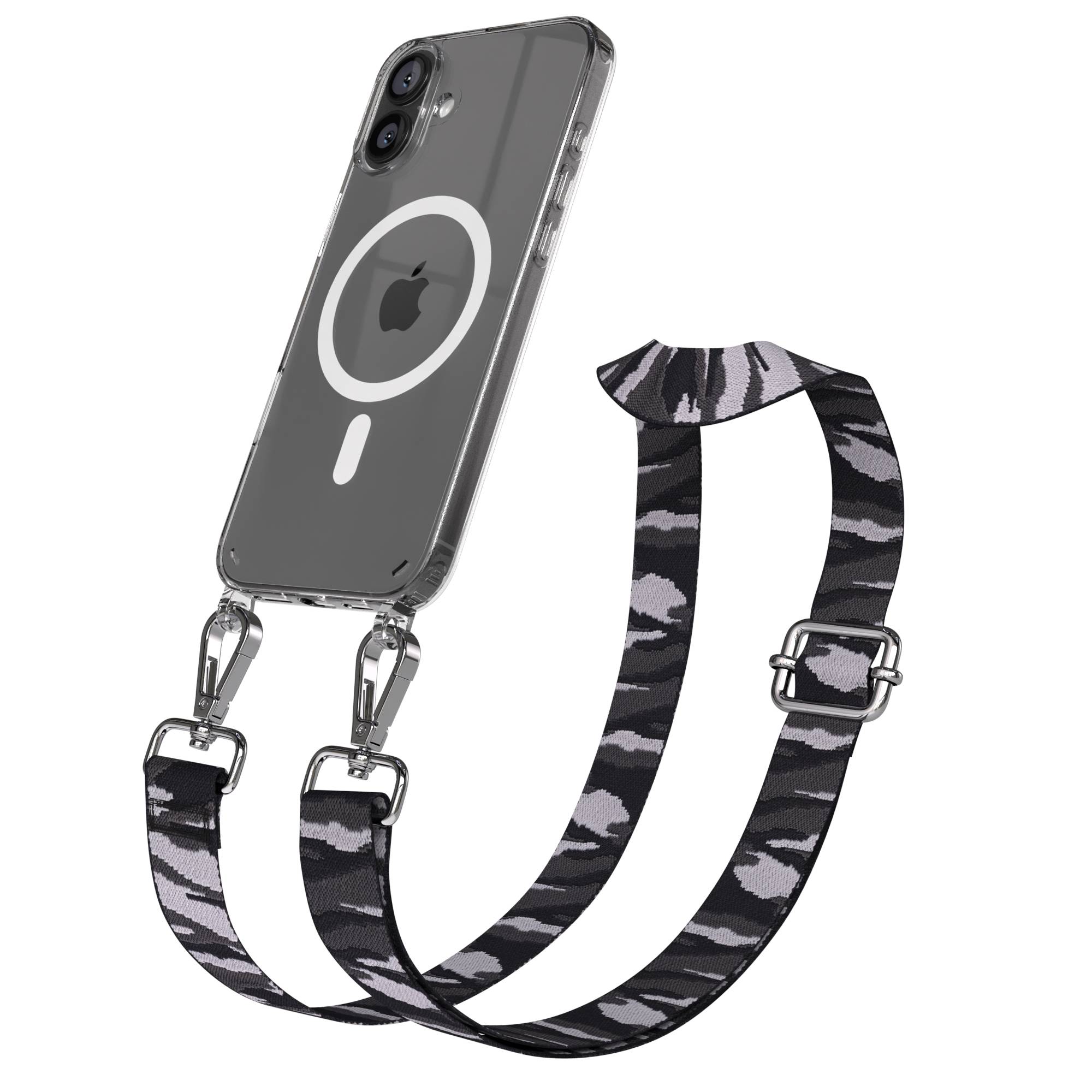 iPhone 16 Plus MagSafe Handykette mit Boho Band verstellbar 