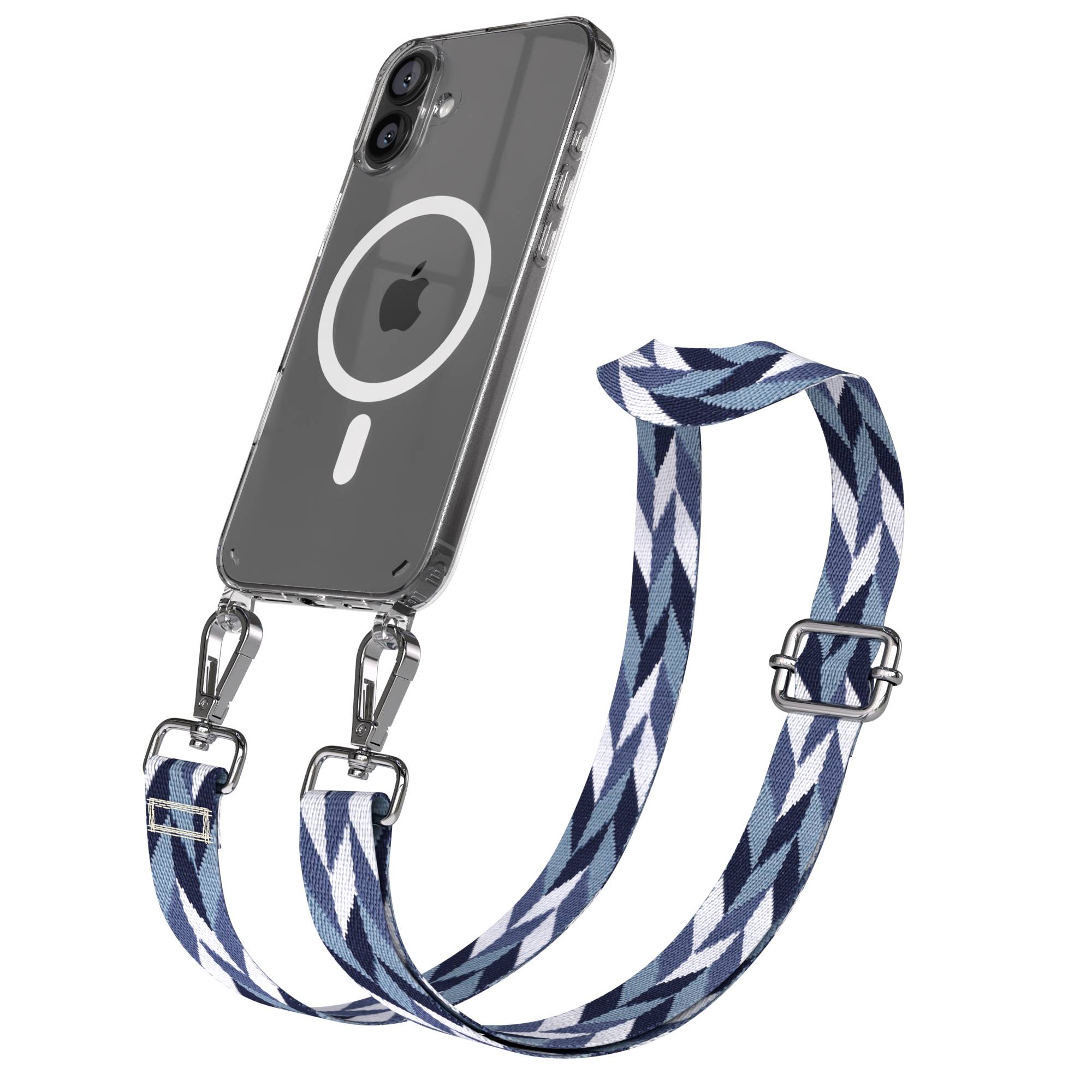 iPhone 16 Plus MagSafe Handykette mit Boho Band verstellbar 