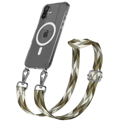 iPhone 16 Plus MagSafe Handykette mit Boho Band verstellbar 