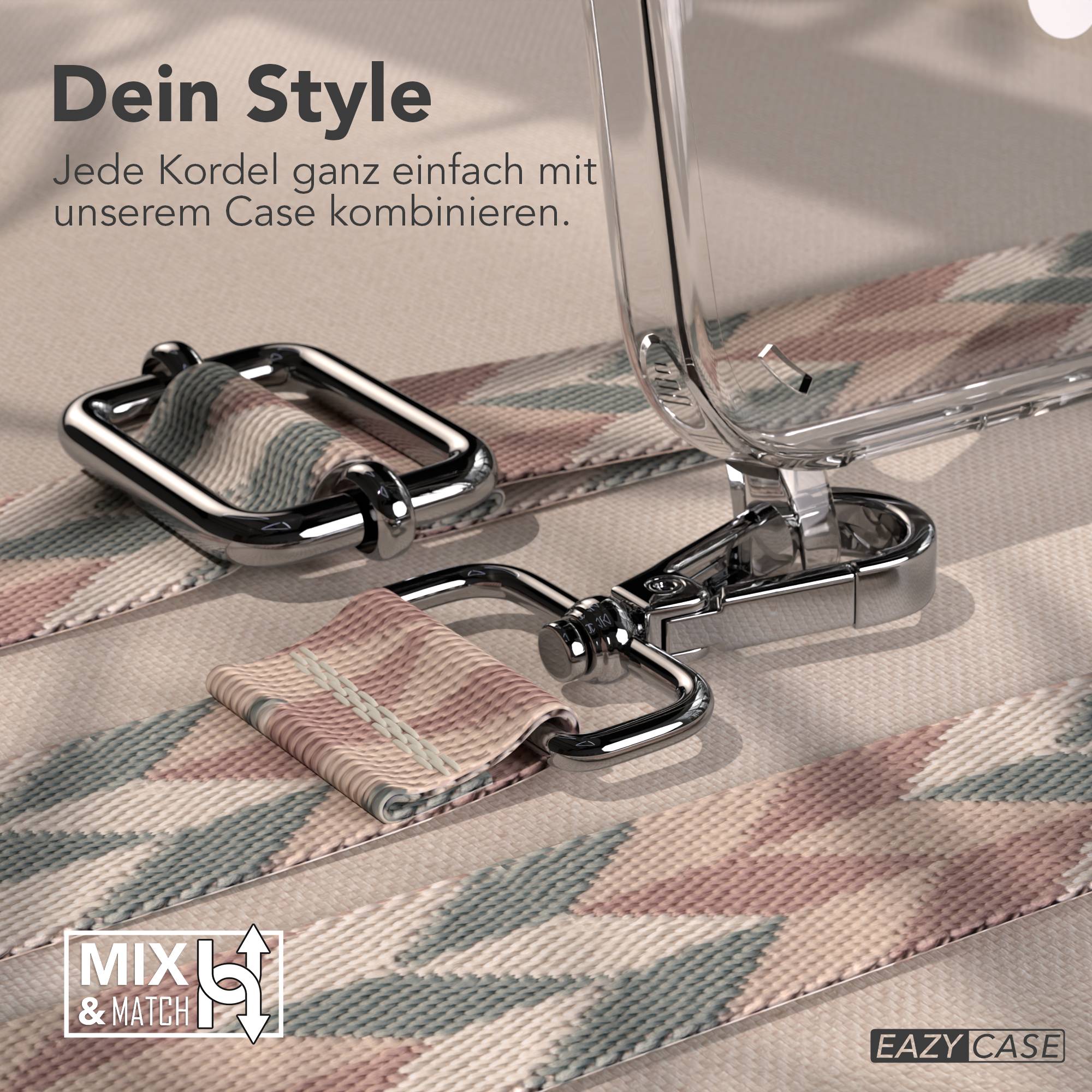 iPhone 16 Plus MagSafe Handykette mit Boho Band verstellbar 