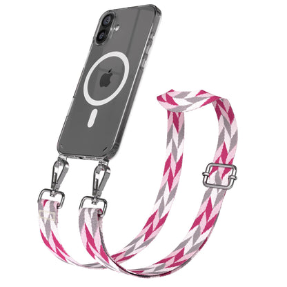 iPhone 16 Plus MagSafe Handykette mit Boho Band verstellbar 