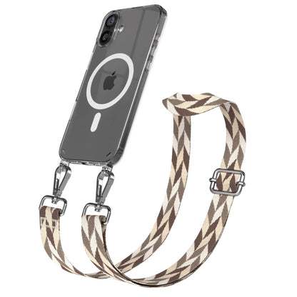 iPhone 16 Plus MagSafe Handykette mit Boho Band verstellbar 