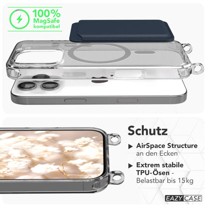 iPhone 16 Pro MagSafe Handykette mit Boho Band Umhängeband 
