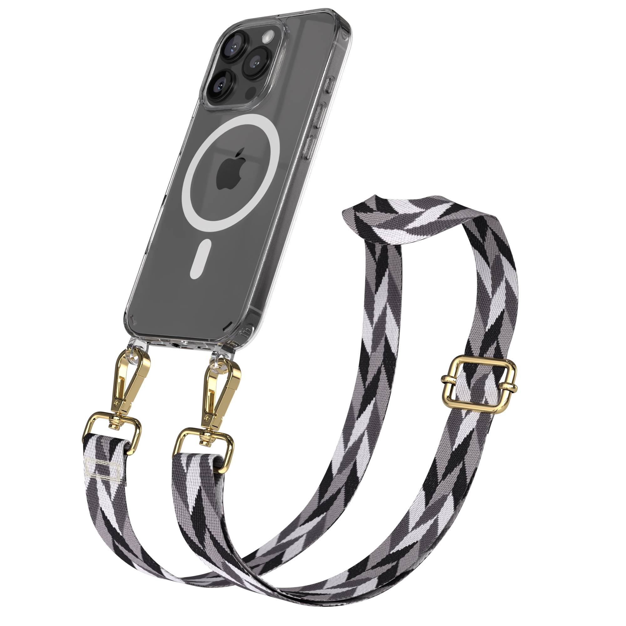 iPhone 16 Pro MagSafe Handykette mit Boho Band Umhängeband 