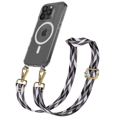 iPhone 16 Pro MagSafe Handykette mit Boho Band Umhängeband 