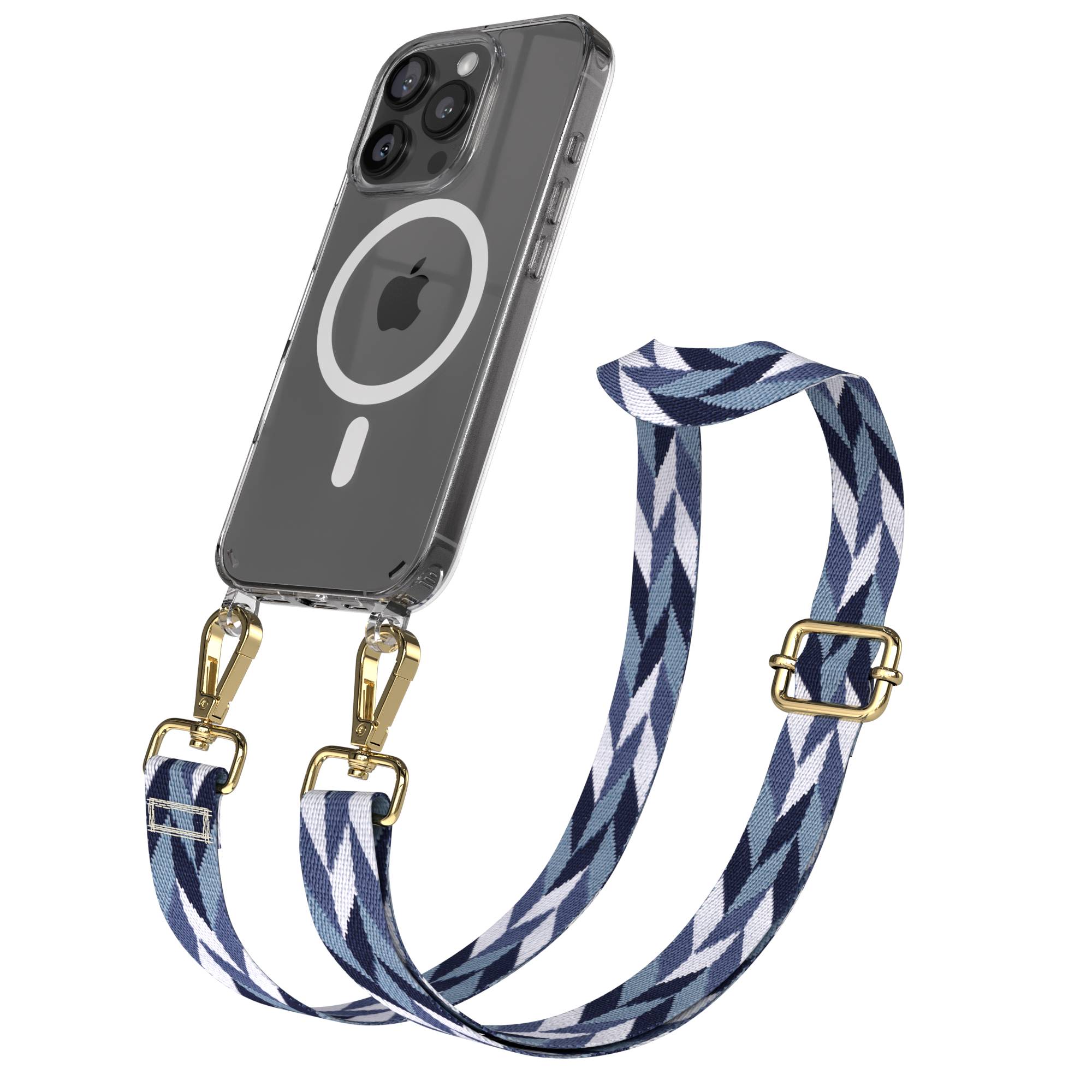 iPhone 16 Pro MagSafe Handykette mit Boho Band Umhängeband 