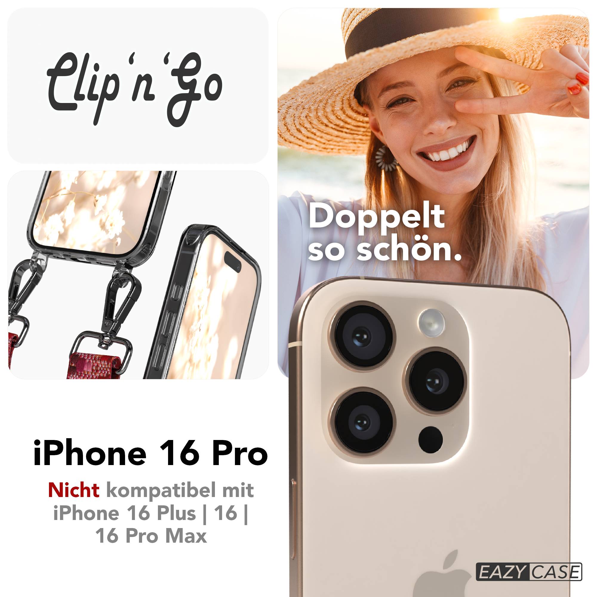 iPhone 16 Pro MagSafe Handykette mit Boho Band Umhängeband 