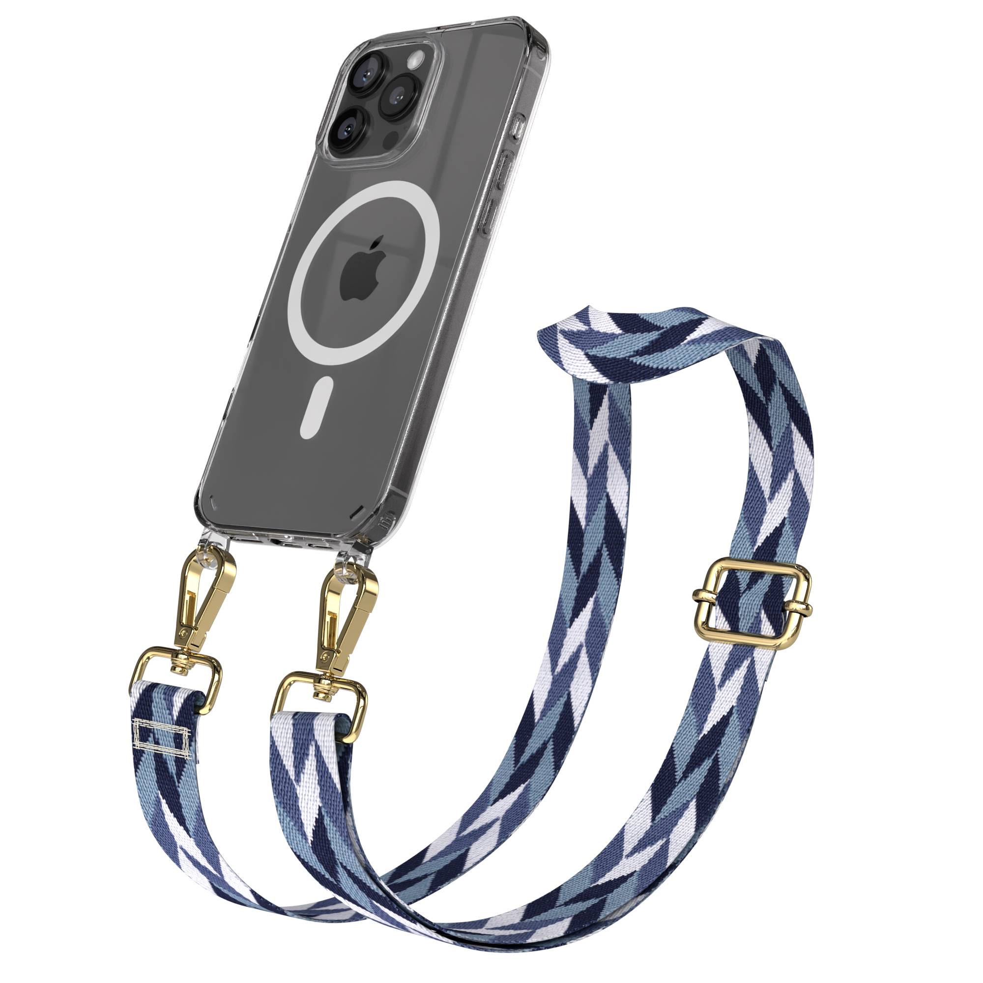 iPhone 16 Pro Max MagSafe Handykette mit verstellbarem Boho Trageriemen 