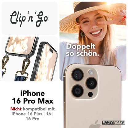 iPhone 16 Pro Max MagSafe Handykette mit verstellbarem Boho Trageriemen 