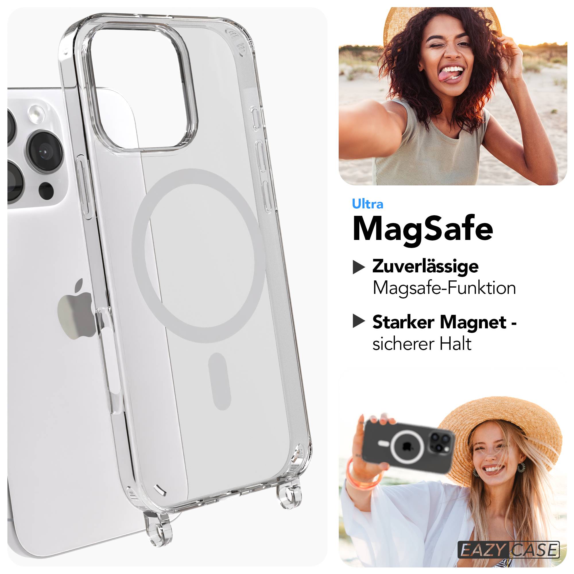 iPhone 16 Pro Max MagSafe Handykette mit verstellbarem Boho Trageriemen 