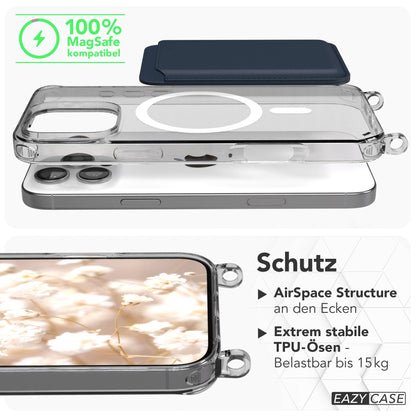 iPhone 16 Pro Max MagSafe Handykette mit verstellbarem Boho Trageriemen 