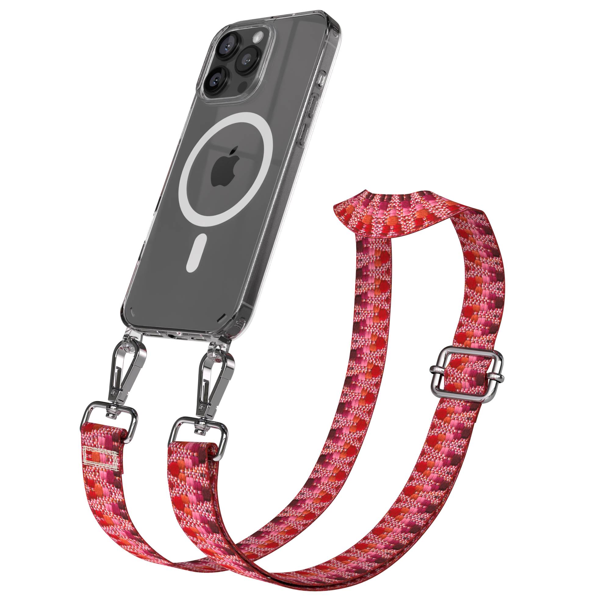 iPhone 16 Pro Max MagSafe Handykette mit verstellbarem Boho Trageriemen 