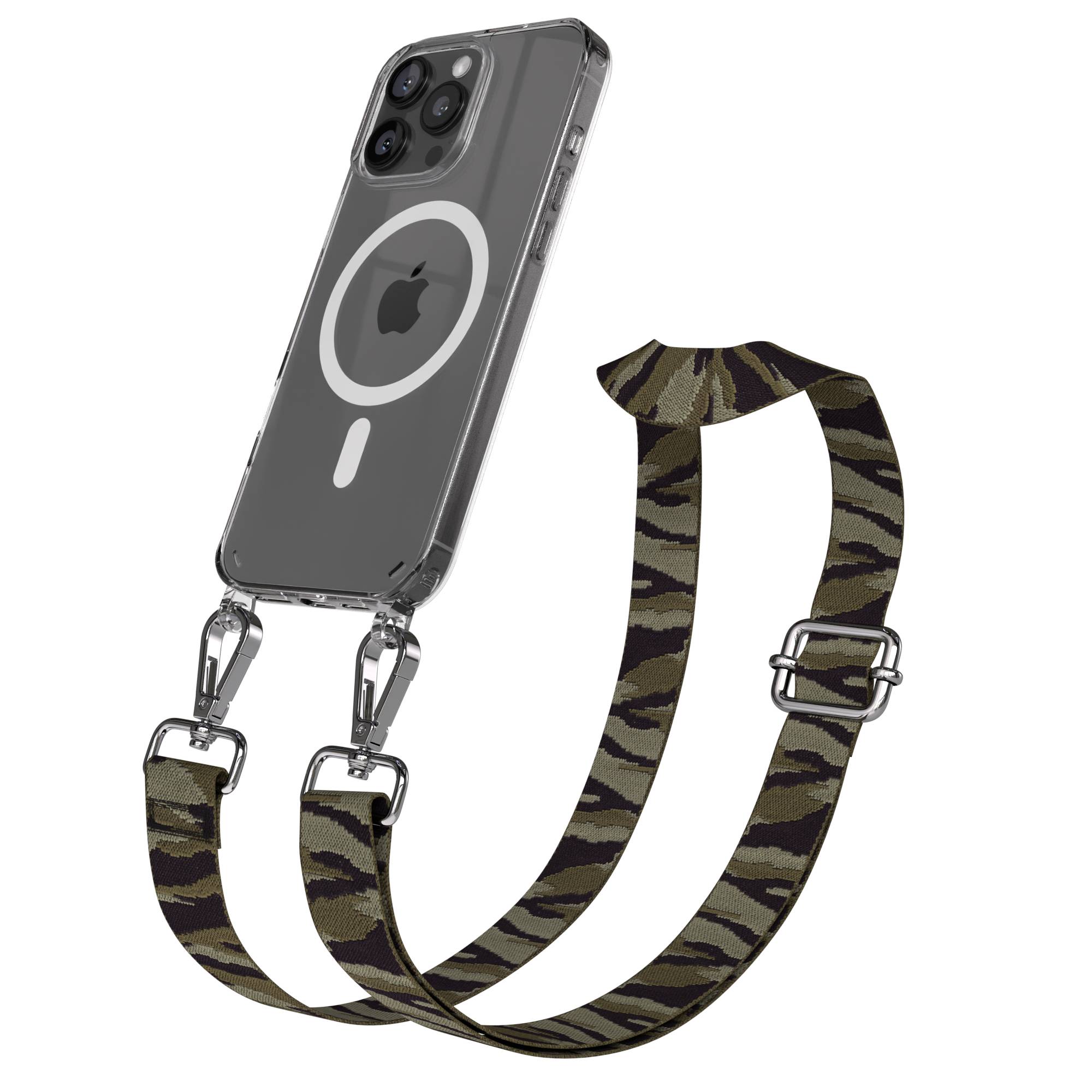 iPhone 16 Pro Max MagSafe Handykette mit verstellbarem Boho Trageriemen 