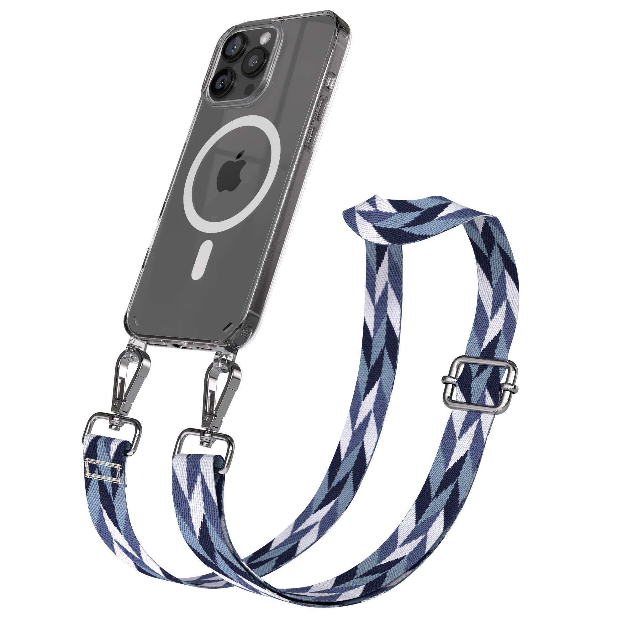 iPhone 16 Pro Max MagSafe Handykette mit verstellbarem Boho Trageriemen 