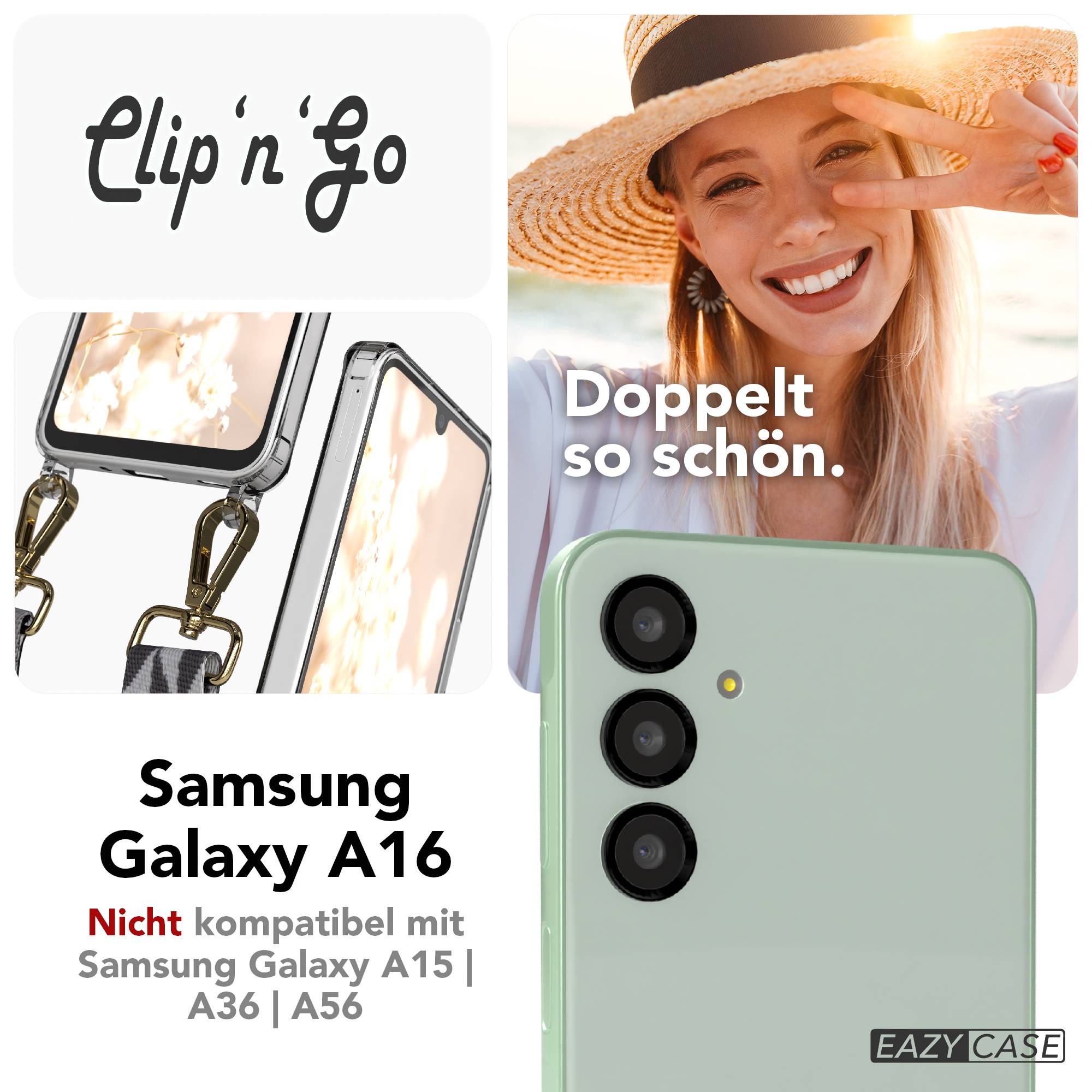 Samsung Galaxy A16 Handykette mit MagSafe Hülle und Boho Trageriemen 